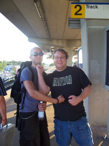 Myself (fatter), Greg, and Mock Violence