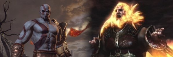 Kratos and Ares from God of War