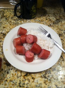 Maple Kielbasa Bites with Rice